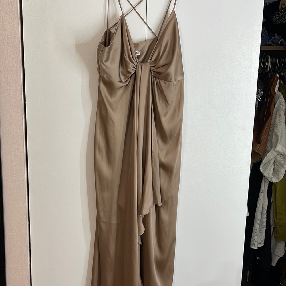 ZARA Nude silk dress size small